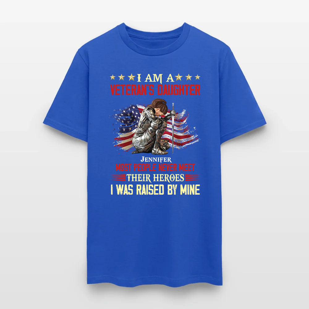 Personalized Woman Warrior Of God I Am A Veteran's Daughter T-Shirt