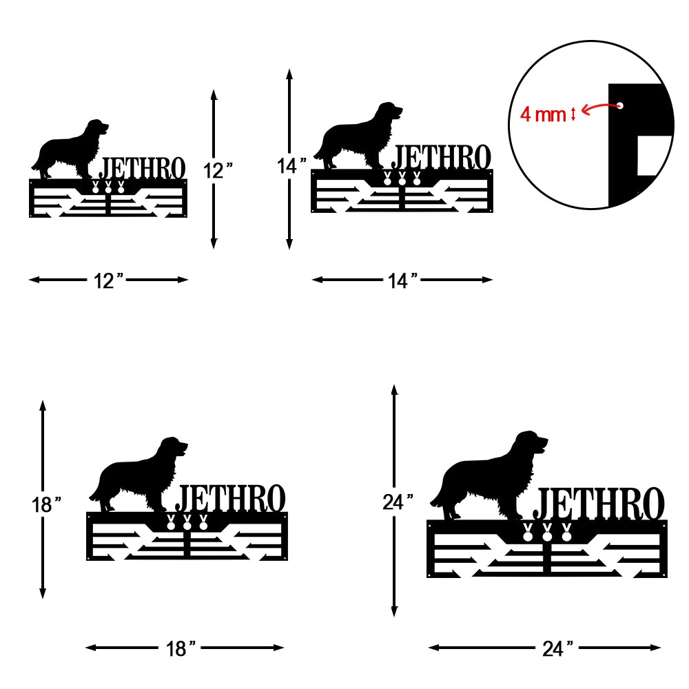 Personalized Golden Retriever Dog Award Cut Metal Sign