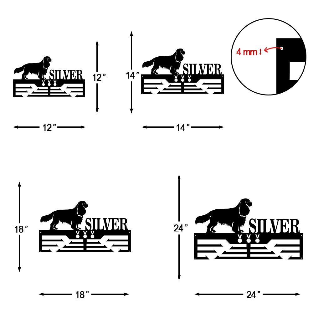 Personalized Cavalier King Charles Dog Award Cut Metal Sign