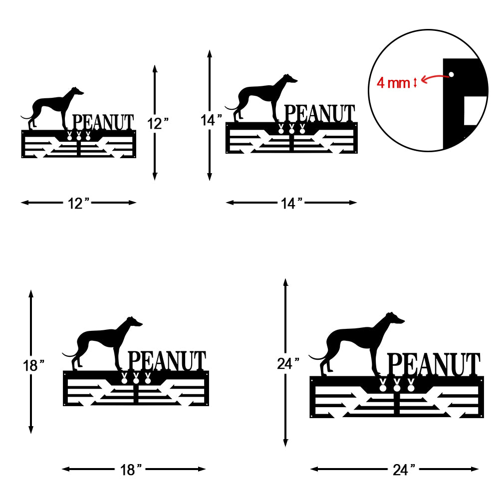 Personalized Greyhound Dog Award Cut Metal Sign