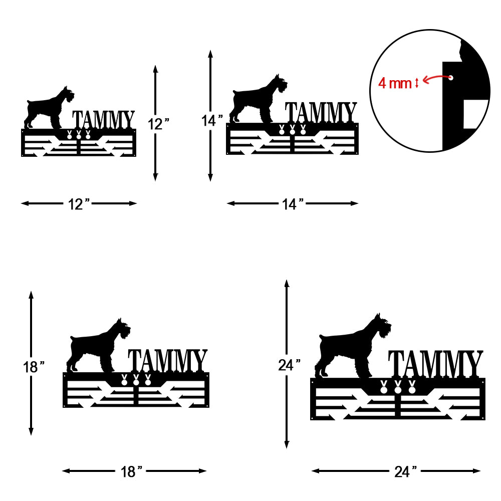 Personalized Schnauzer Dog Award Cut Metal Sign