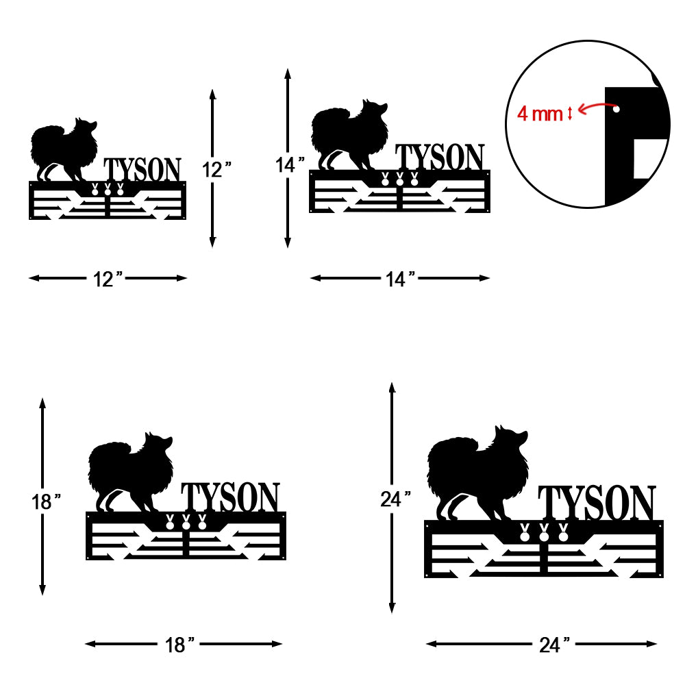 Personalized Pomeranian Dog Award Cut Metal Sign