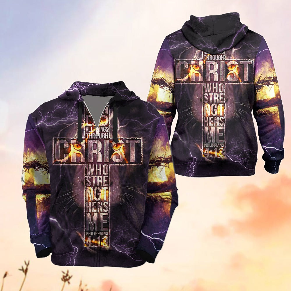 Christian Bible Verse I Can Do All Things Through Christ Philippians 4:13 3D All Over Print T-Shirt And Hoodie