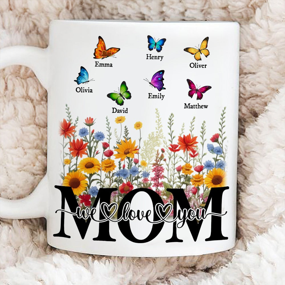 Custom Kids Names Mom We Love You - Personalized Mother's Day Gift Mug