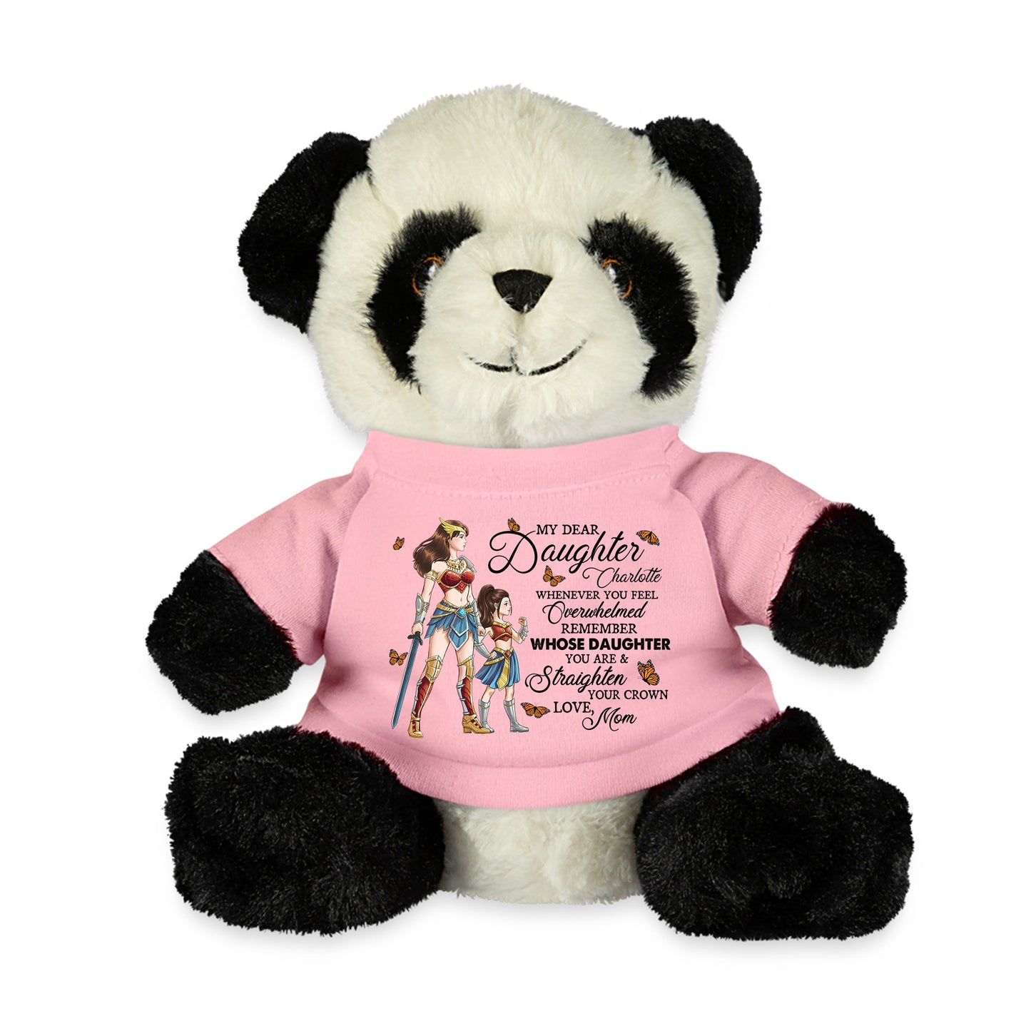 Custom Mother And Daughter Warrior Whenever You Feel Overwhelmed - Panda Bear With Personalized Shirt