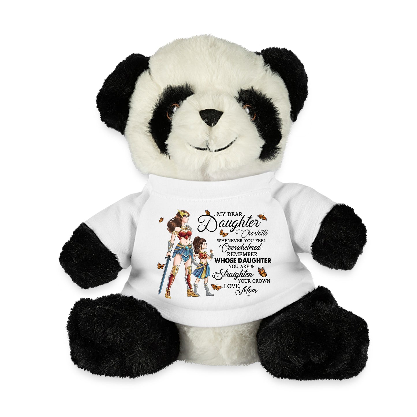 Custom Mother And Daughter Warrior Whenever You Feel Overwhelmed - Panda Bear With Personalized Shirt