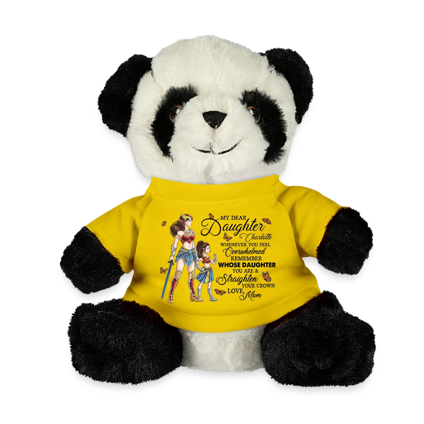 Custom Mother And Daughter Warrior Whenever You Feel Overwhelmed - Panda Bear With Personalized Shirt