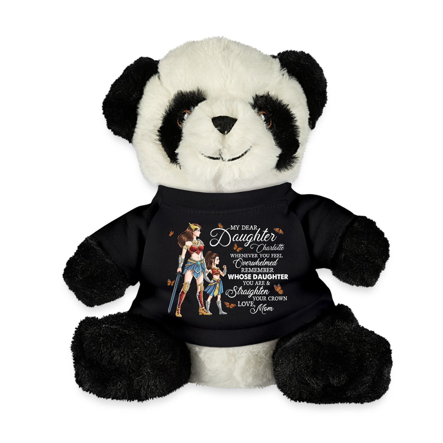 Custom Mother And Daughter Warrior Whenever You Feel Overwhelmed - Panda Bear With Personalized Shirt
