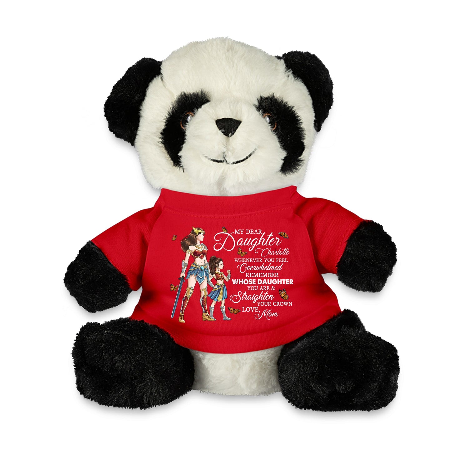 Custom Mother And Daughter Warrior Whenever You Feel Overwhelmed - Panda Bear With Personalized Shirt