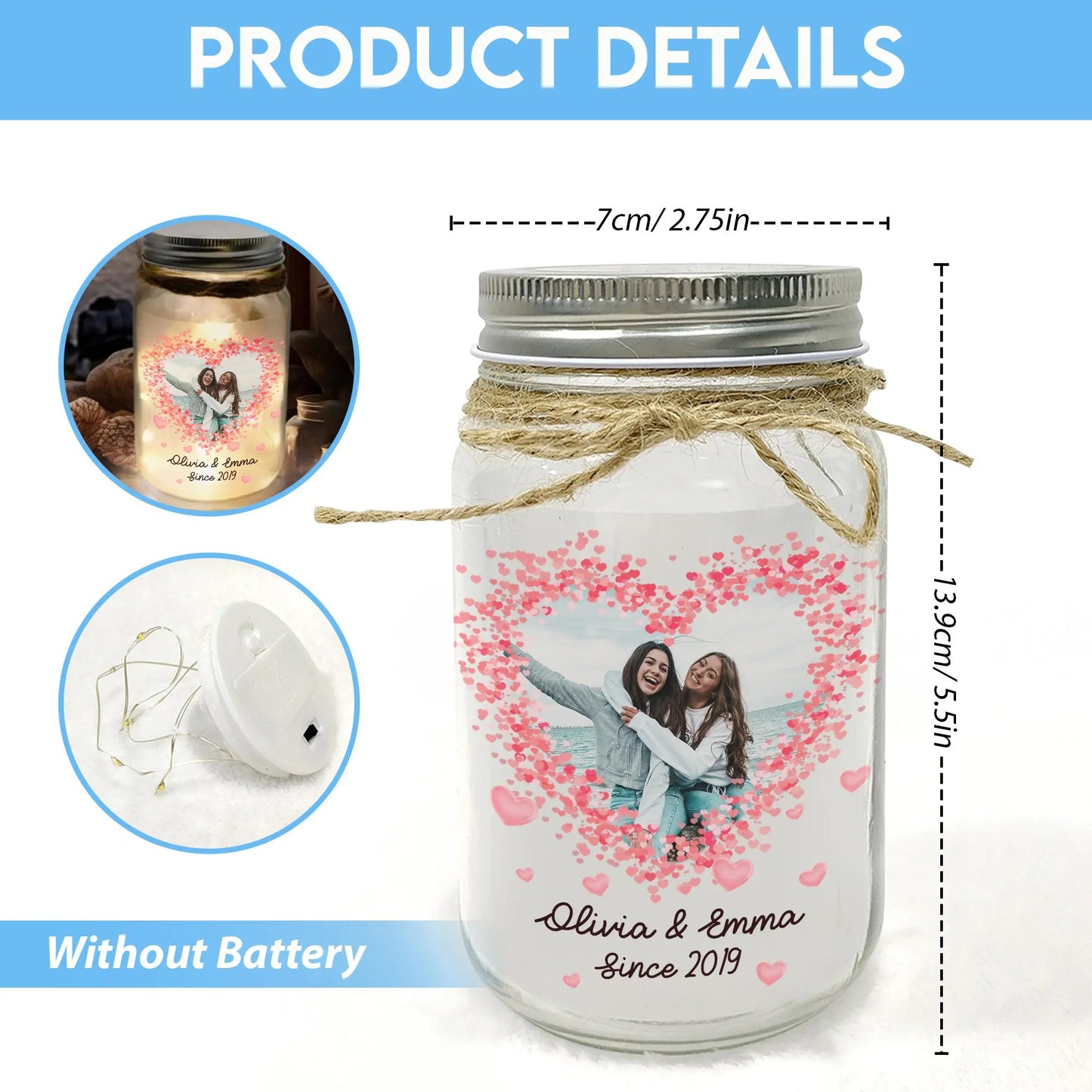 Custom Photo Best Friend, I May Not Able To Solve All Of Your Problems - Personalized Mason Jar Light