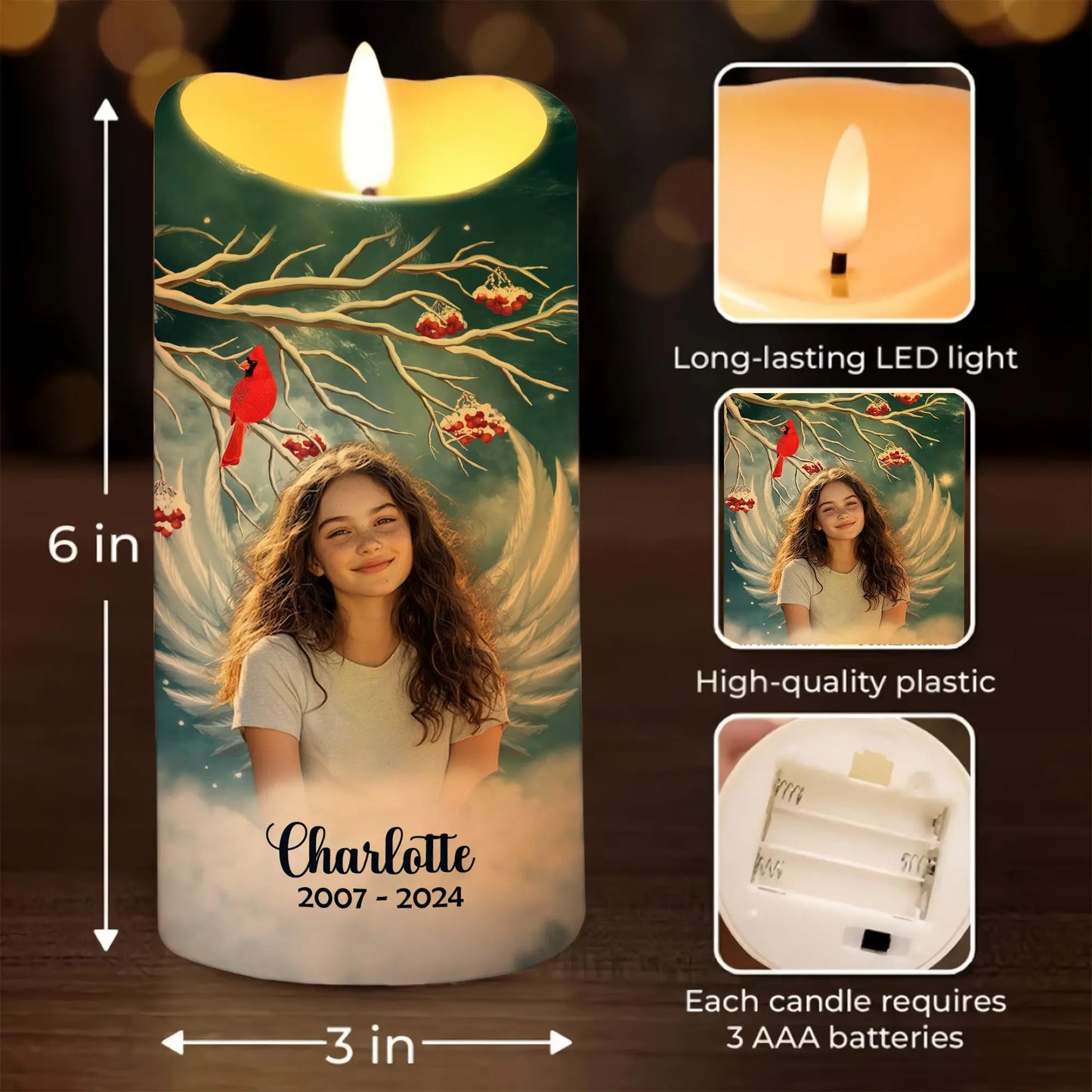 Custom Photo Memorial My Mind Still Talks To You - Personalized Memorial Led Candle