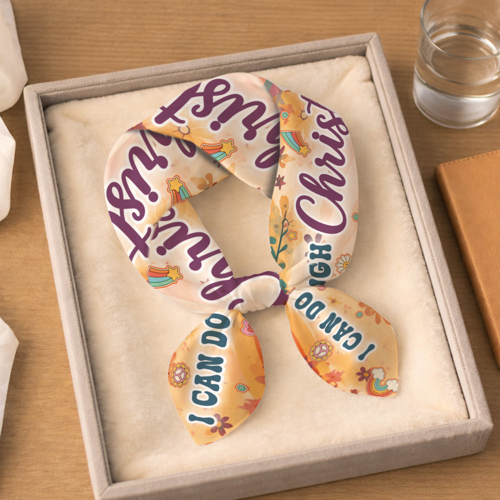 I Can Do All Things Christ Who Strengthens Me Philippians 4:13 All-over Print Satin Hair Scarf