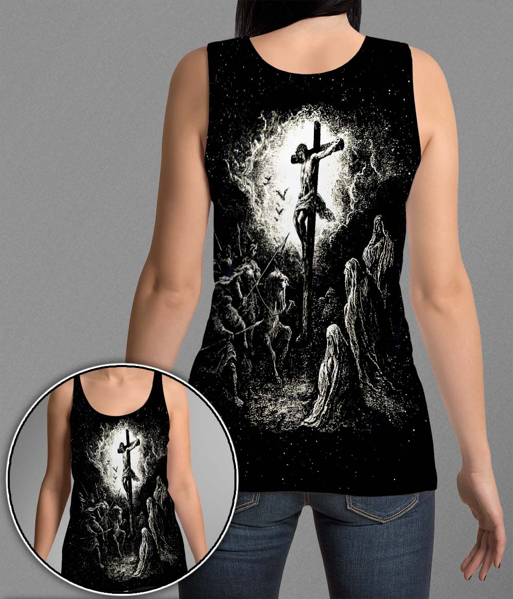 Jesus Crucifixion Scene Vintage Graphic - Inspirational Christian 3D All Over Print T-Shirt And Hoodie