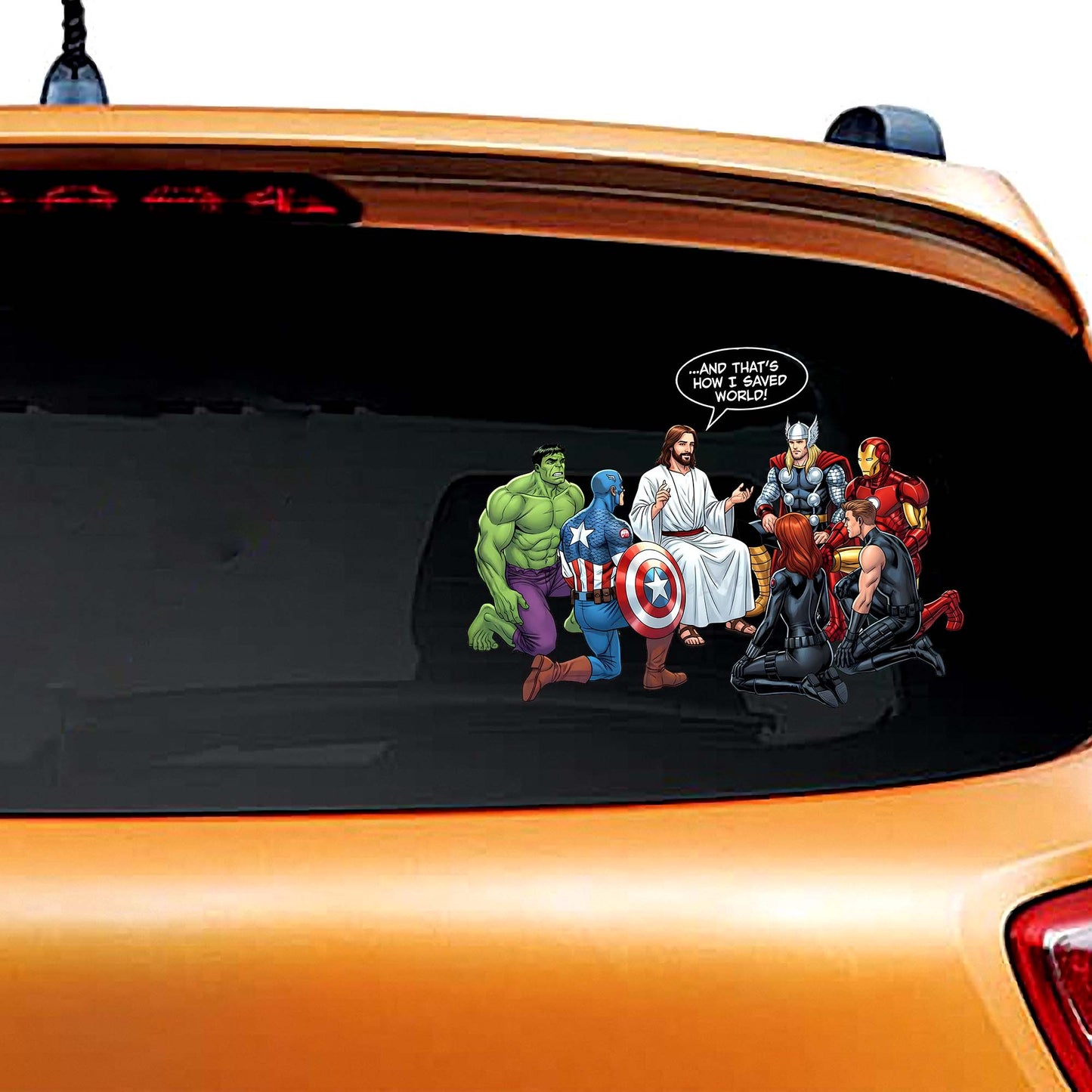 Jesus Superhero Funny Christian Design Sticker Decal