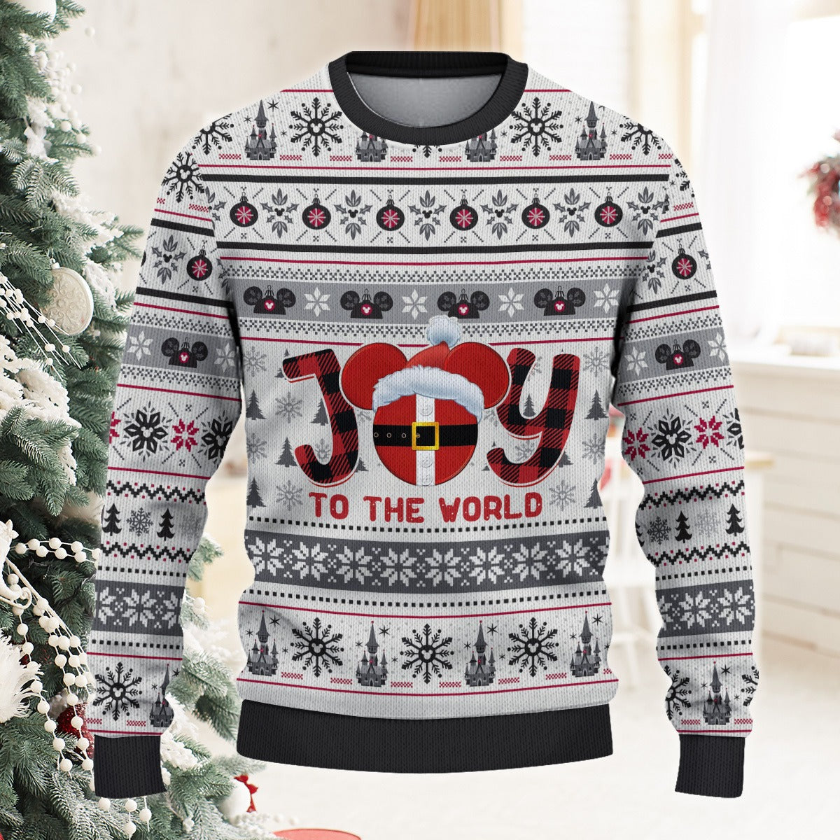 Joy To The World Mouse Christmas Ugly Sweatshirt