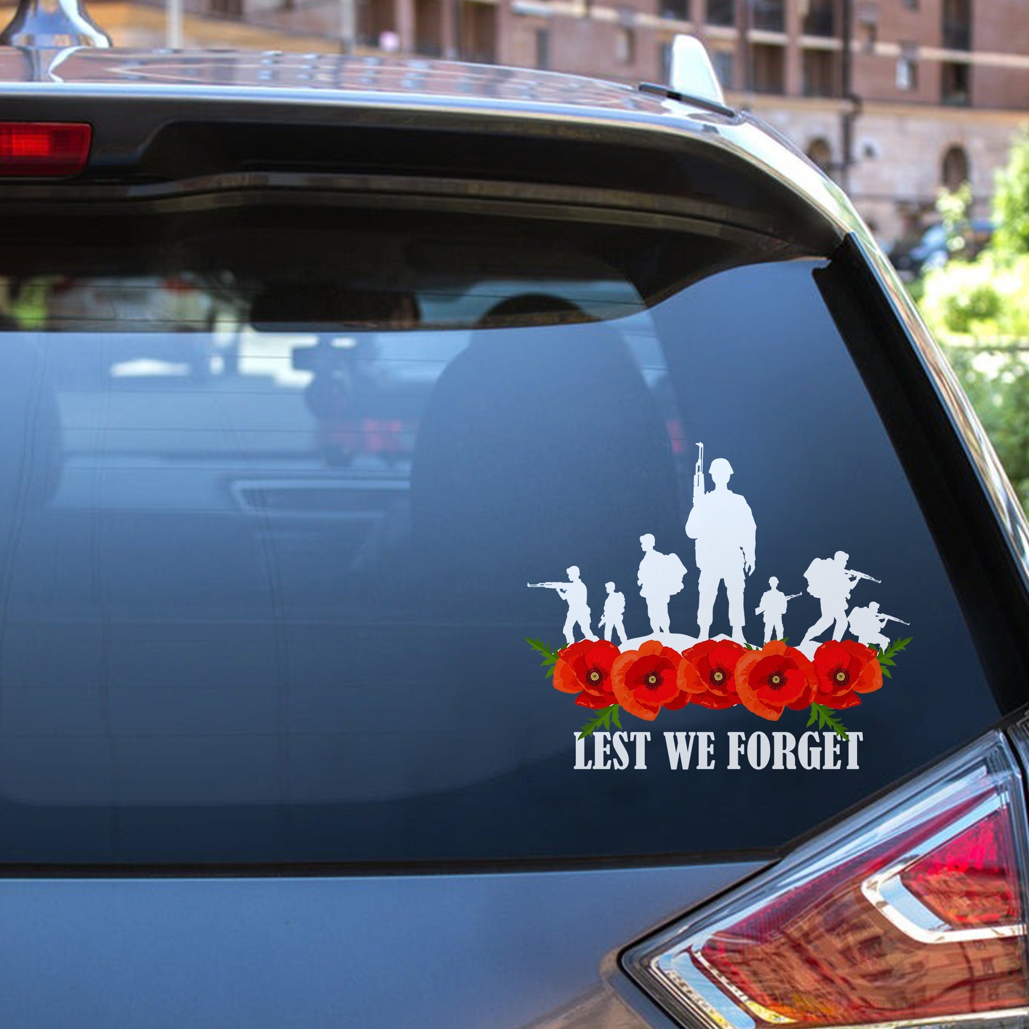 Lest We Forget Poppy Remembrance Sticker Decal