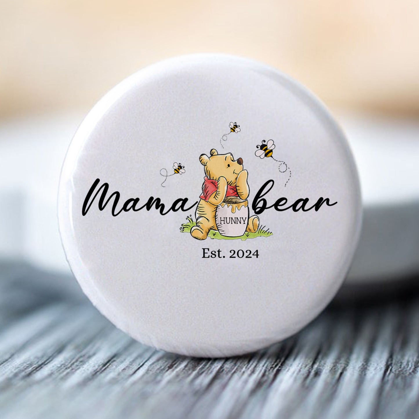 Mama Hunny Bear Winnie The Pooh - Personalized Gift For Mom Buttons