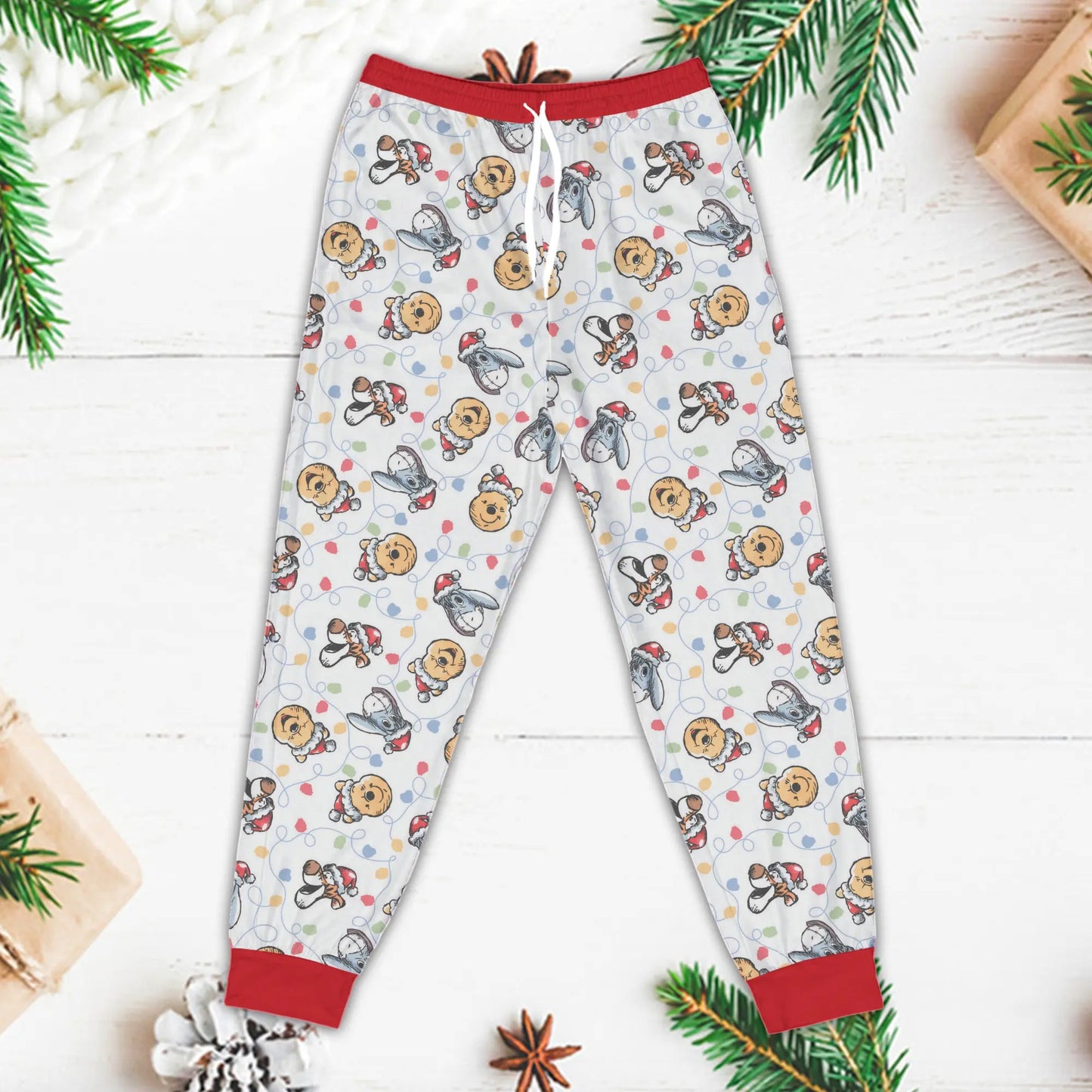 Mama Hunny Bear Winnie The Pooh With Balloons - Personalized Mama Bear Pajama Set