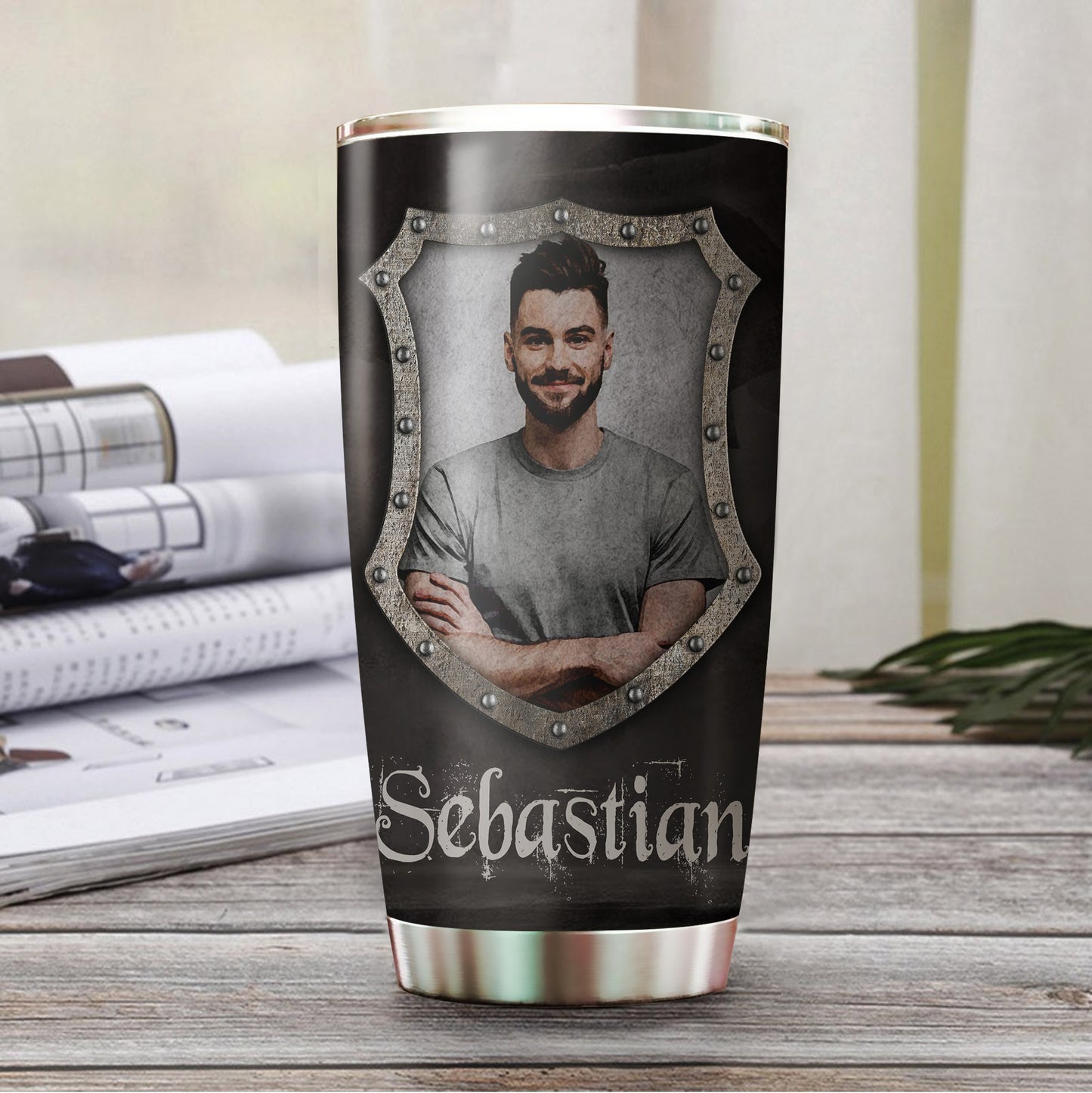 Personalized Photo Man Warrior of God Tumbler