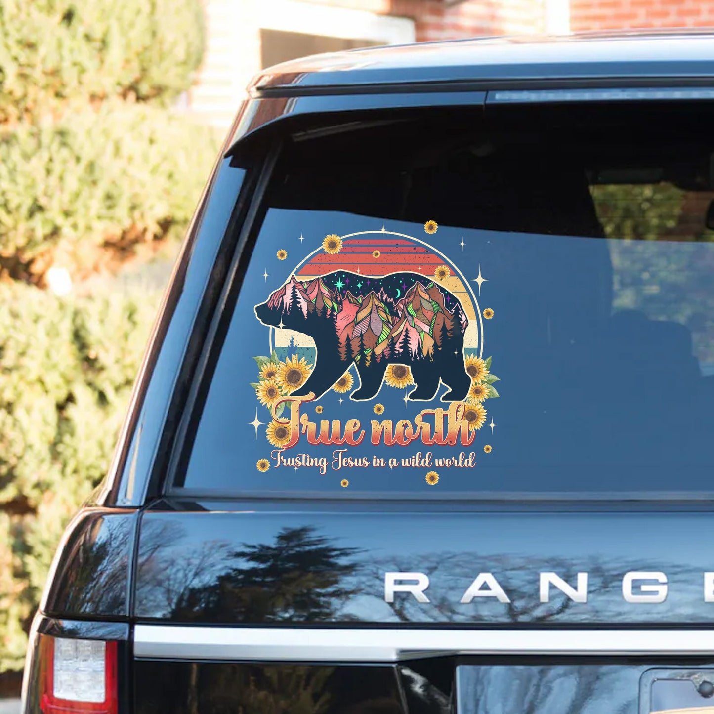 Mountain Bear True North Trusting Jesus In A Wild World Sticker Decal