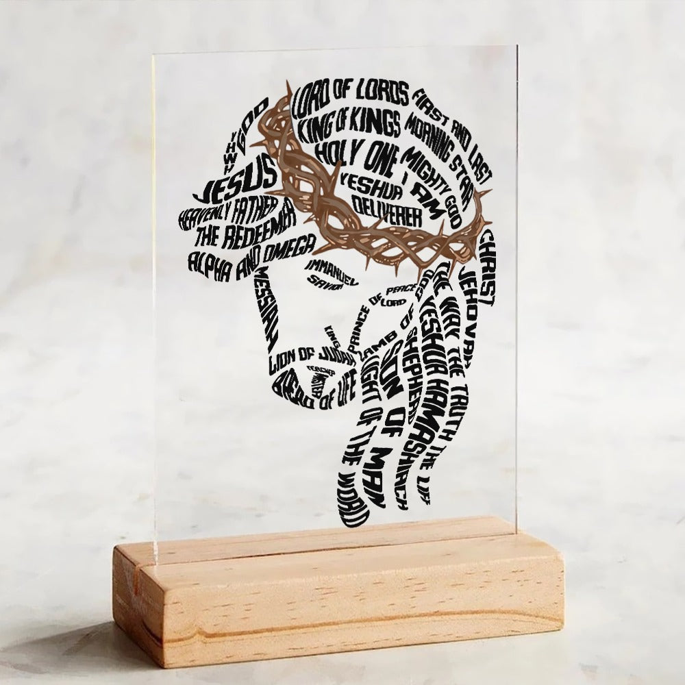 Names of Jesus Christ Acrylic Plaque – Christian Gift, Religious Wall Art, Faithful Home Decoration