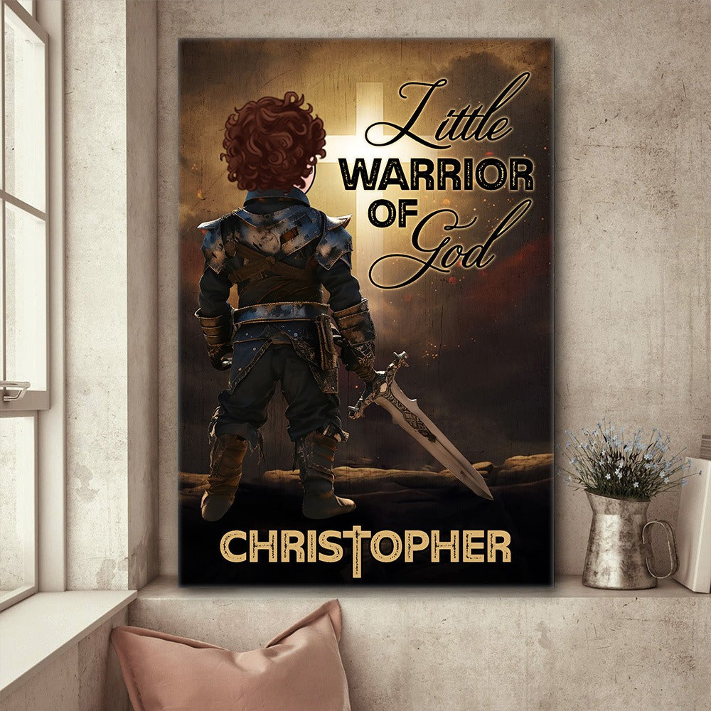 Personalized Baby Warrior Little Warrior Of God Poster Canvas