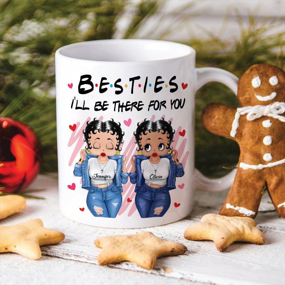 Personalized Besties I'll Be There For You Best Friends Are Hard To Find White Mug