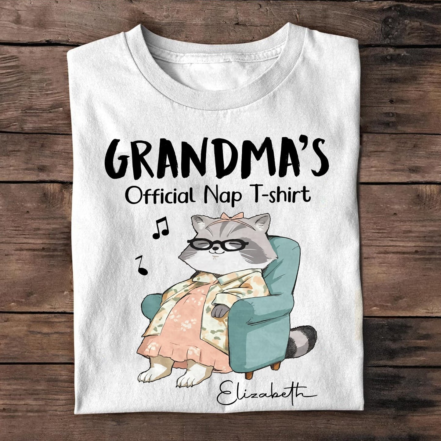 Personalized Cat Grandma's Official Nap T-Shirt, Funny Gifts For Grandma T-Shirt