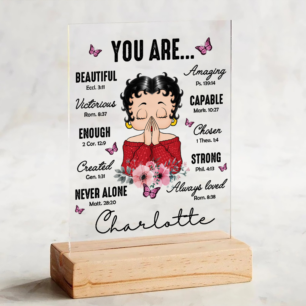 Personalized Vintage Girl, You Are Beautiful Amazing Victorious Capable Acrylic Plaque