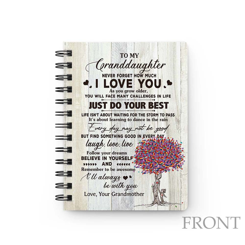 Personalized Grandaughter Warrior, To My Granddaughter Never Forget How Much I Love You Spiral Journal