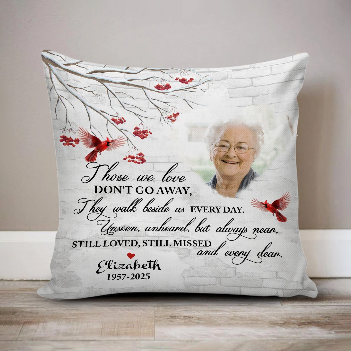 Personalized Photo Memorial Those We Love Don't Go Away, Sympathy Gift Loss Loved One Pillow