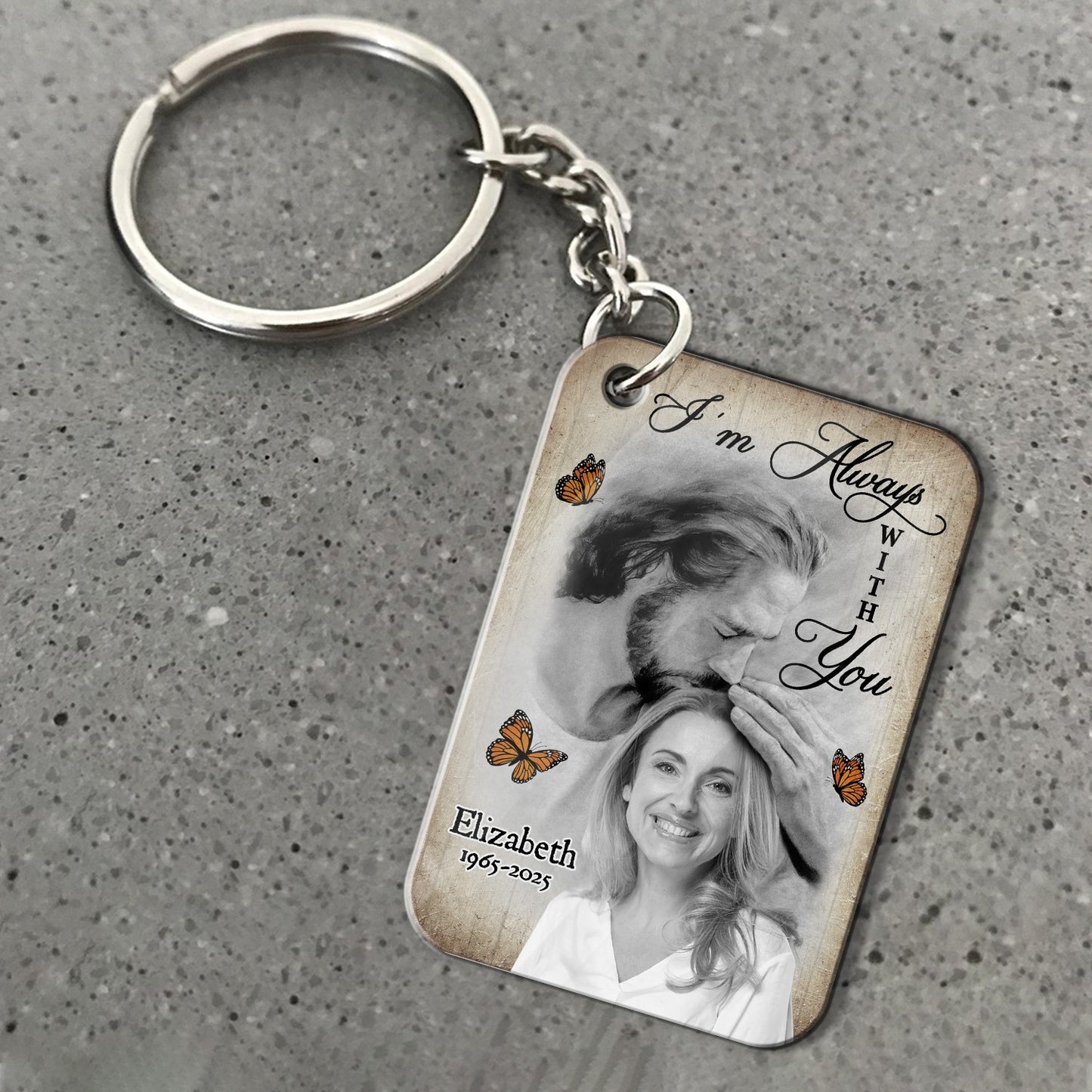 Personalized Photo Memorial Welcome Home, I'm Always With You Acrylic Keychain