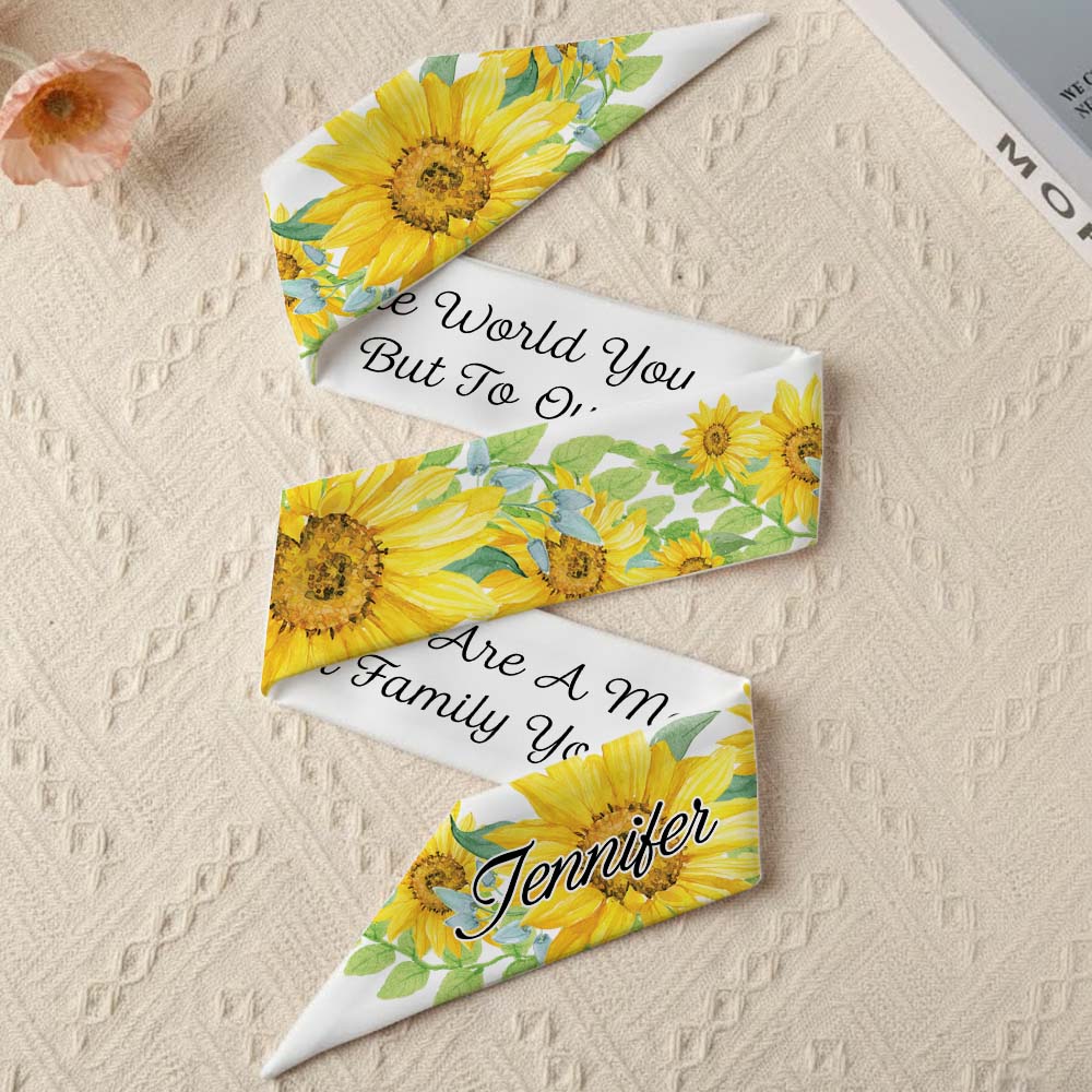 Personalized To The World You Are A Mom But To Our Family You Are The World Hair Scarf