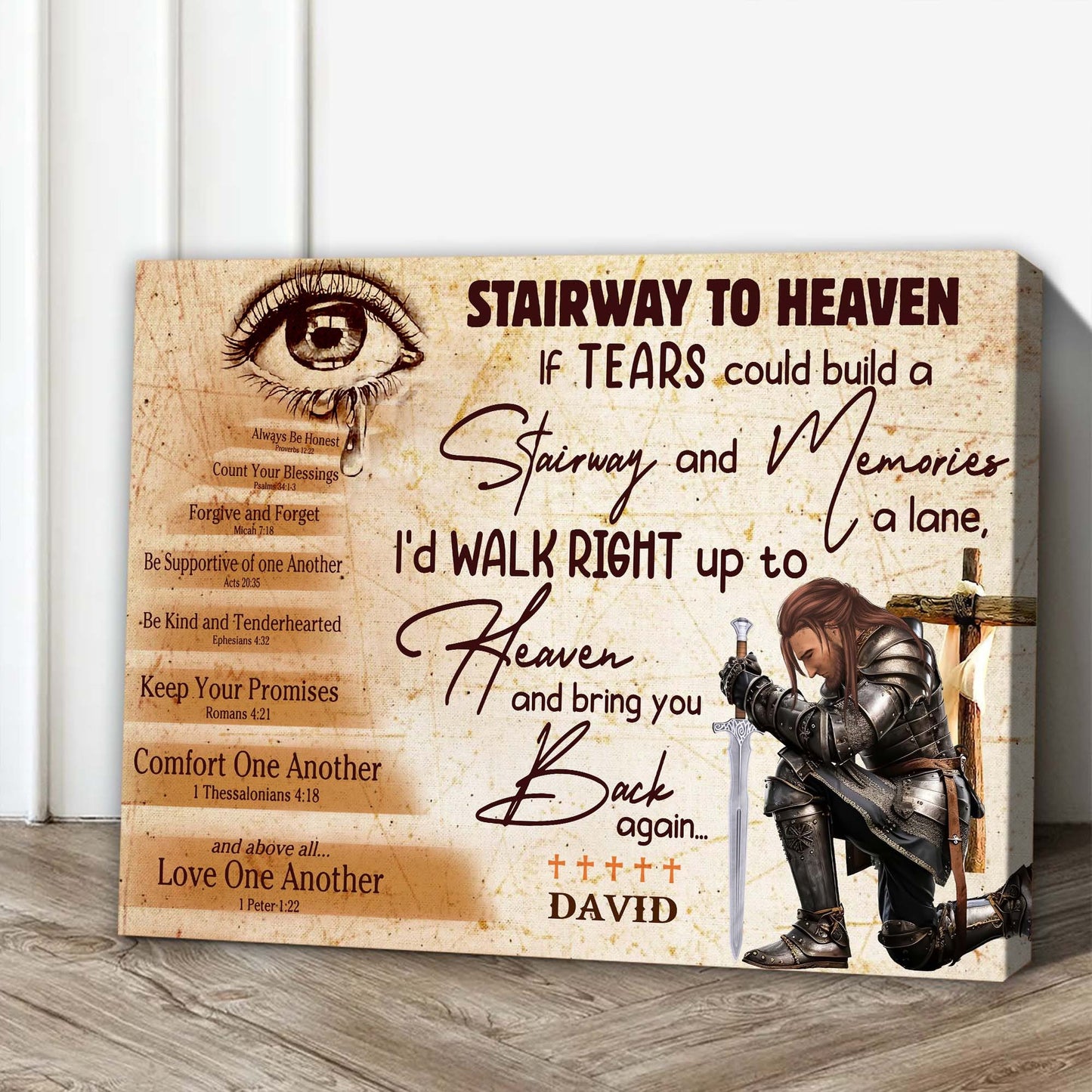 Personalized Warrior Of God Family Rules If Tears Could Build a Stairway Poster Canvas