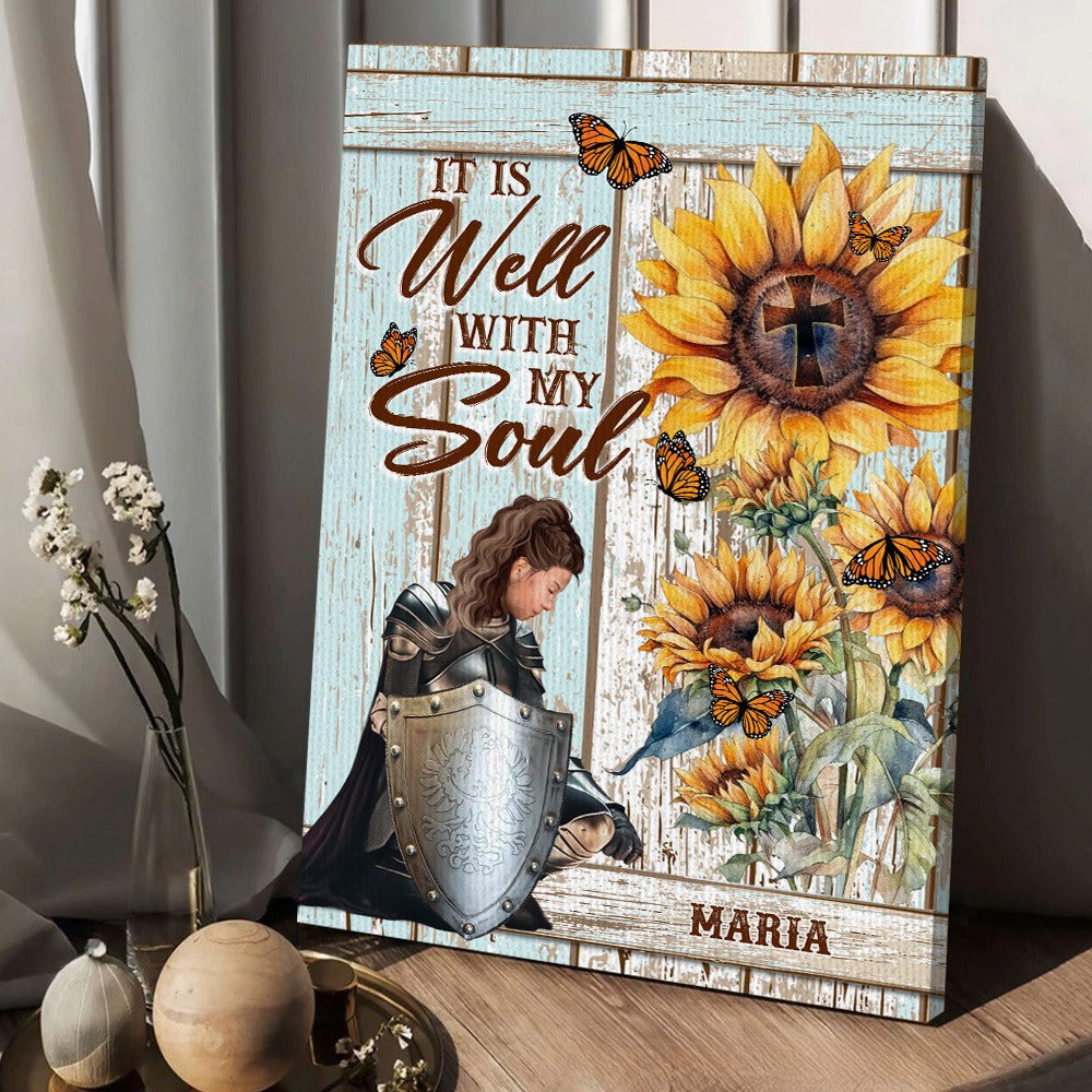Personalized Warrior Of God It Is Well With My Soul Poster Canvas