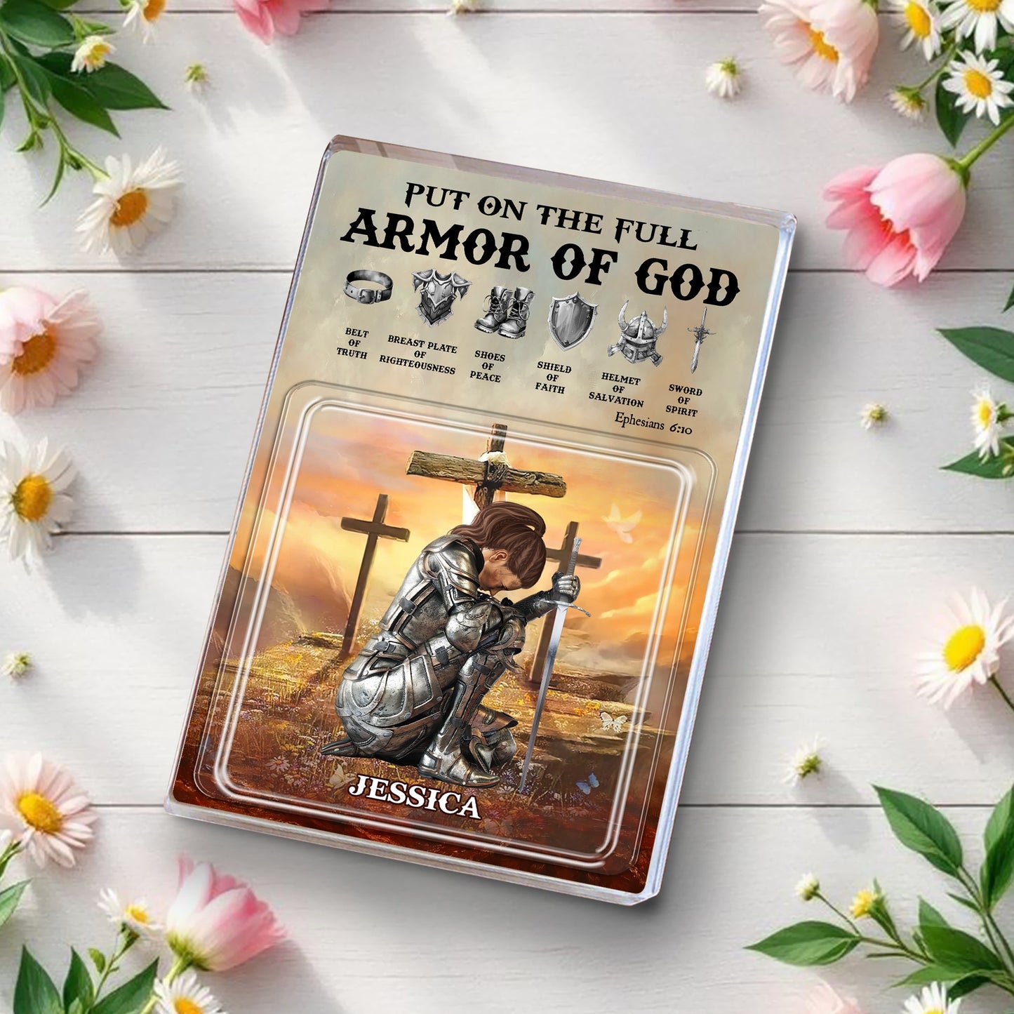 Personalized Warrior Of God Put On The Full Armor Of God Ephesians 6:10 Acrylic Block Plaque