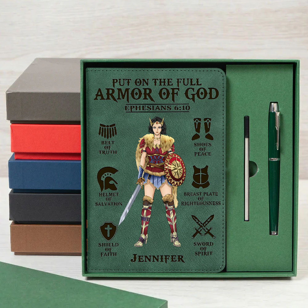 Personalized Wonder Woman Warrior Put On The Full Armor of God Ephesians 6:10 Notebook Set