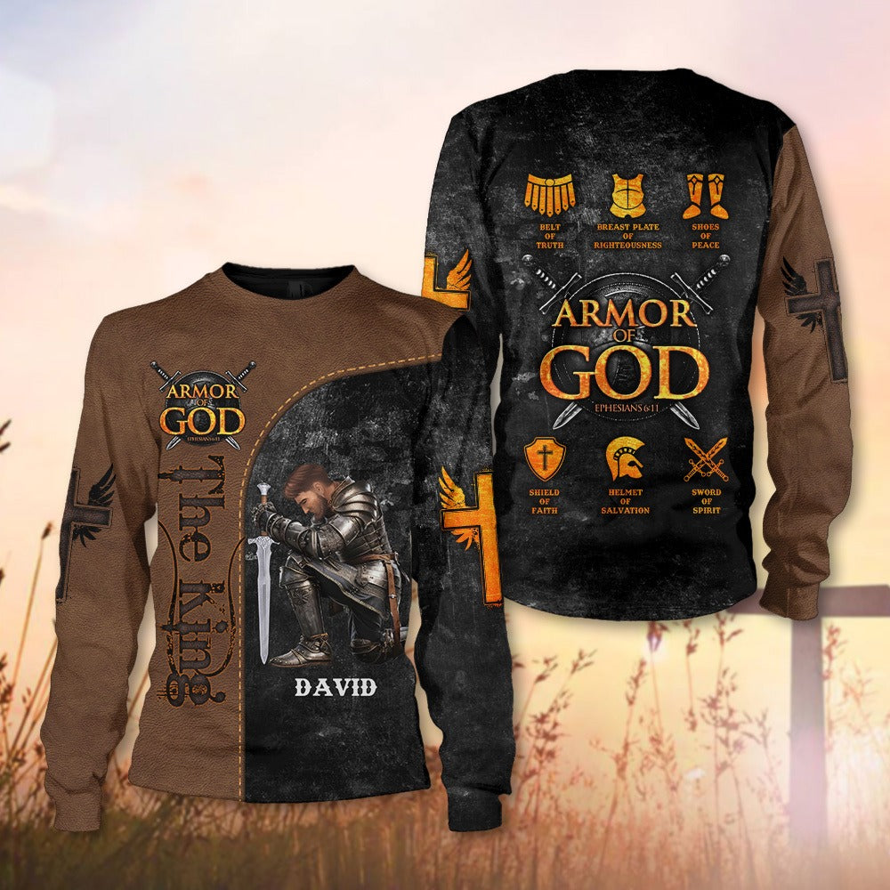 Personalized Warrior Of King, Armor of God-Ephesians 6:11 3D All Over Print T-Shirt And Hoodie