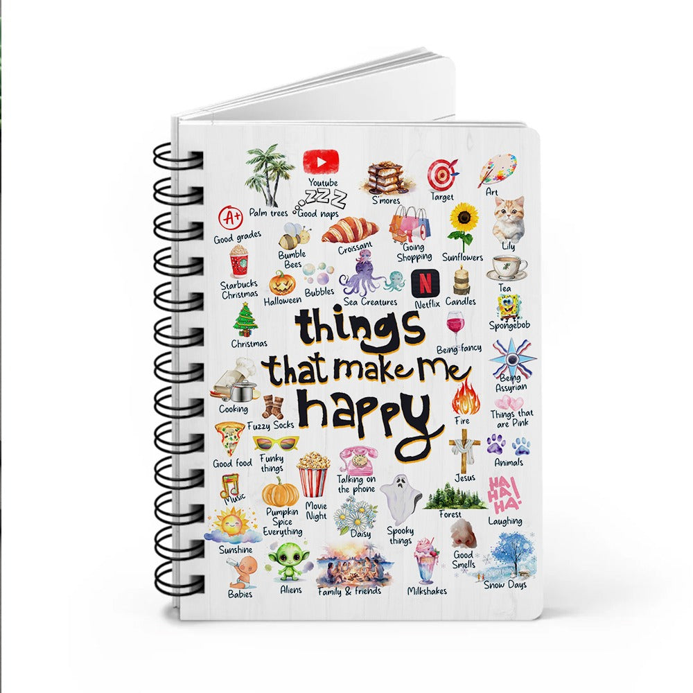 Things That Make Me Happy Spiral Journal