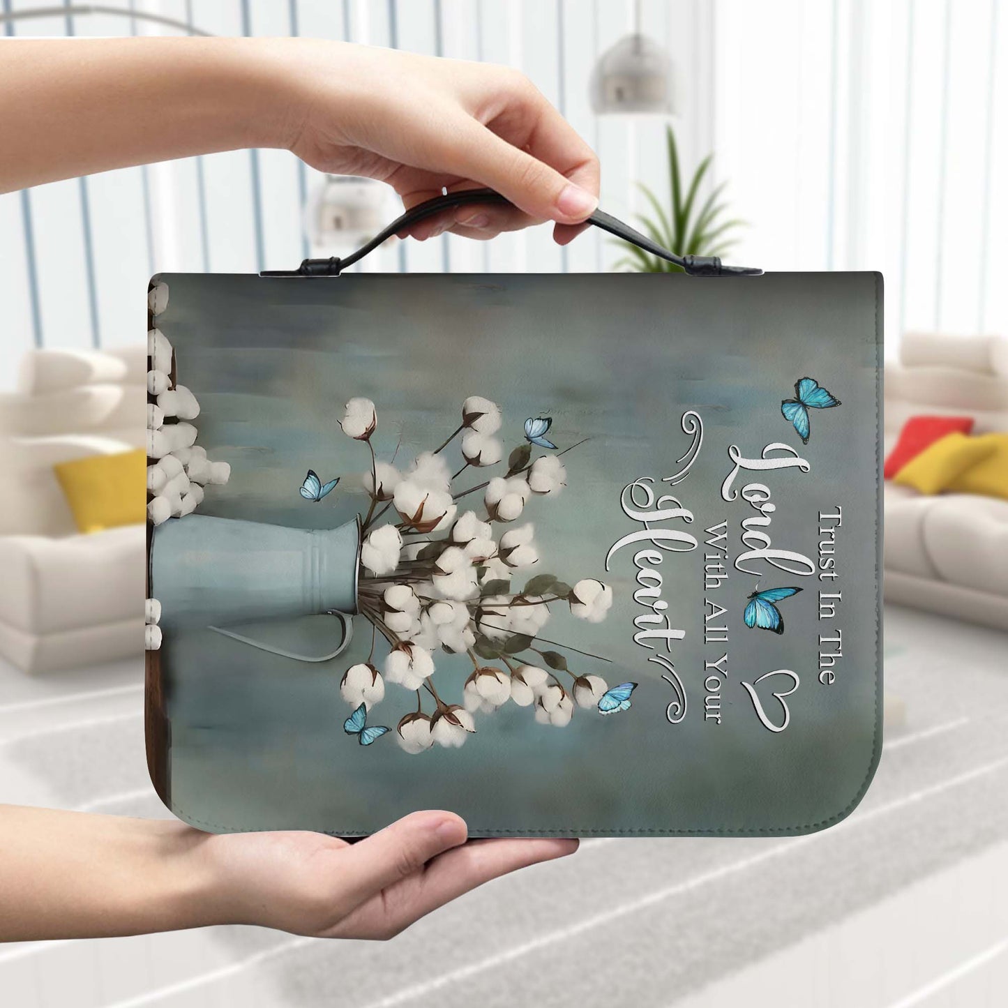 Trust in the Lord with All Your Heart Proverbs 3:5-6 Inspirational Christian Leather Bible Cover