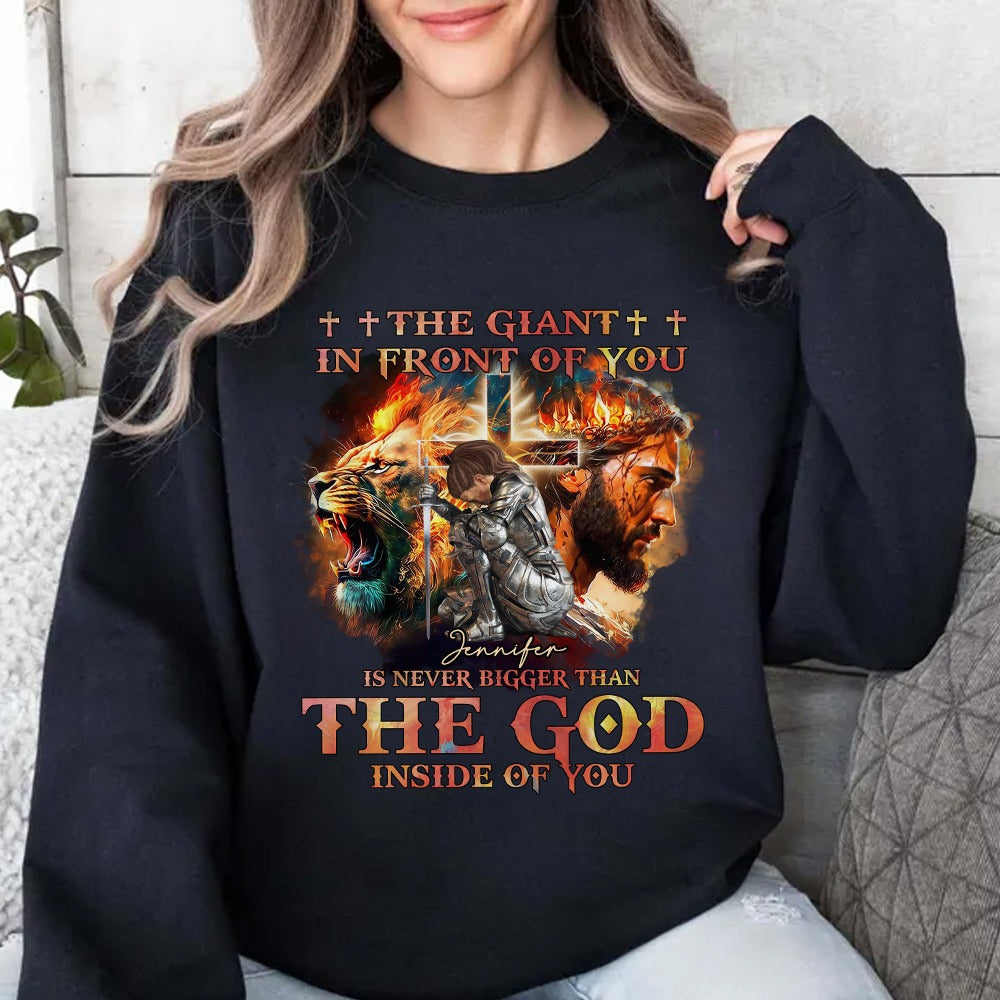 Warrior Of God, The Giant In Front Of You - Personalized Gift For Christian Sweatshirt