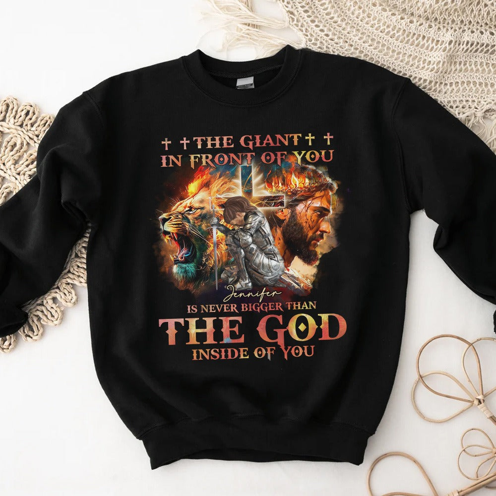 Warrior Of God, The Giant In Front Of You - Personalized Gift For Christian Sweatshirt