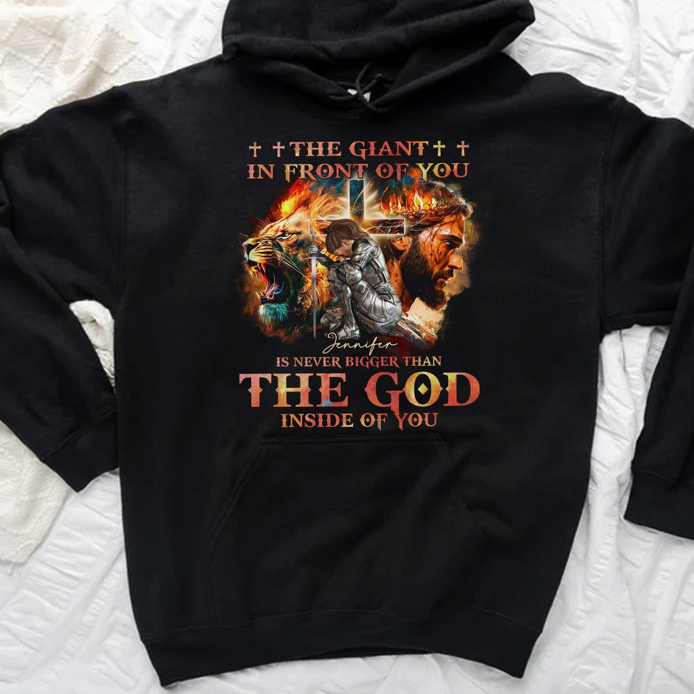 Warrior Of God, The Giant In Front Of You - Personalized Gift For Christian Hoodie