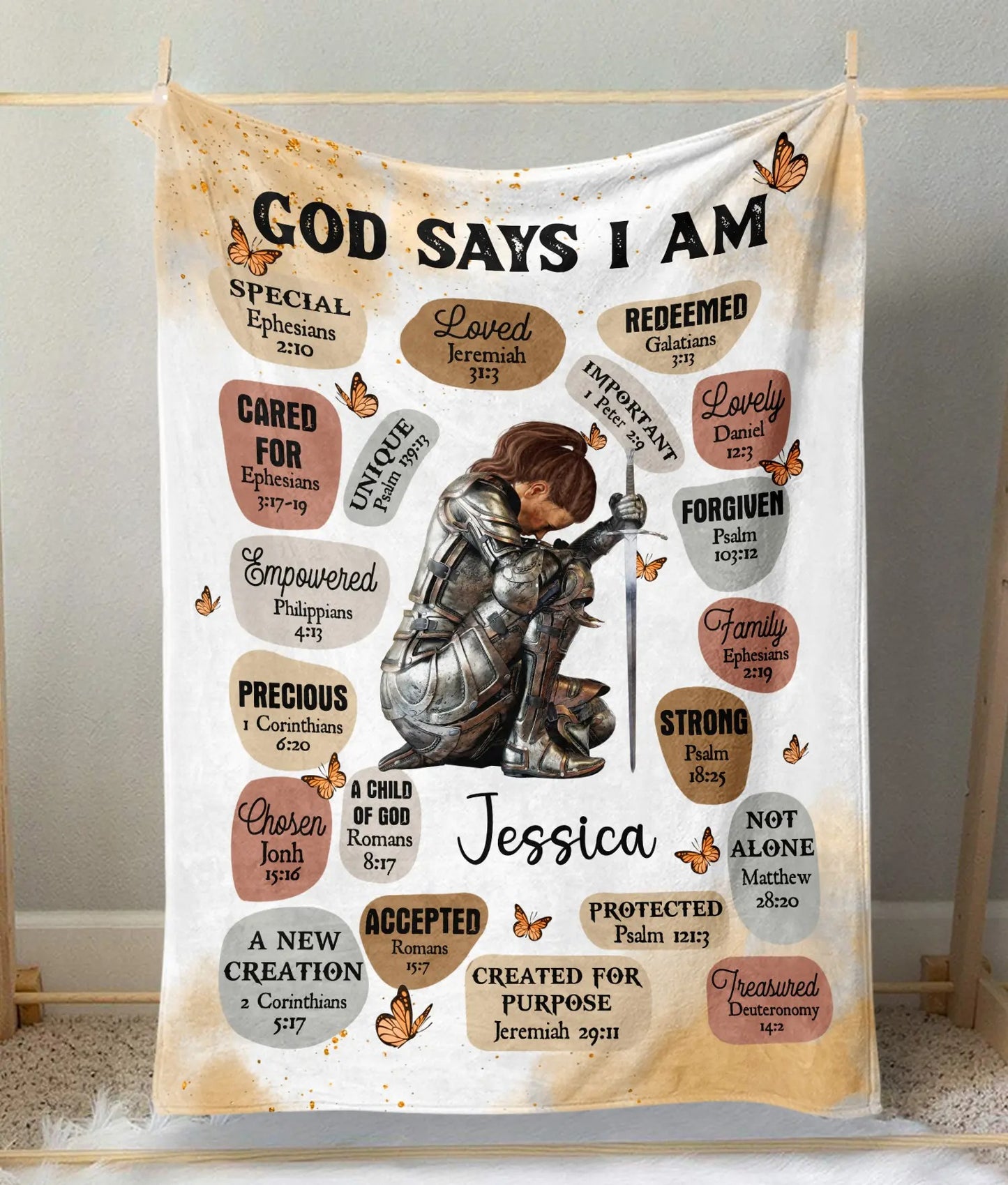 Woman Warrior Of God, God Say I Am Special Loved Unique - Personalized Warrior Blanket