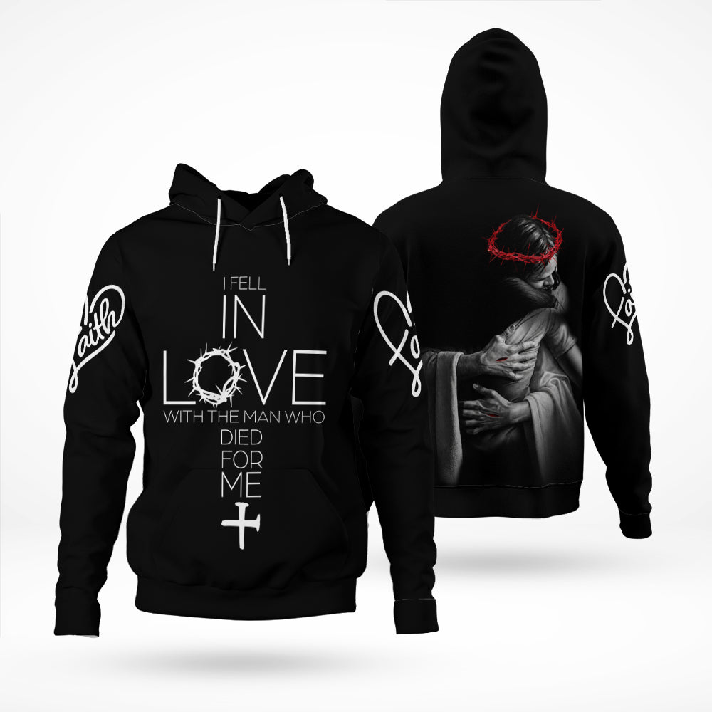 I Fell In Love With The Man Who Died For Me, In The Arms of Lord 3D All Over Print T-Shirt And Hoodie