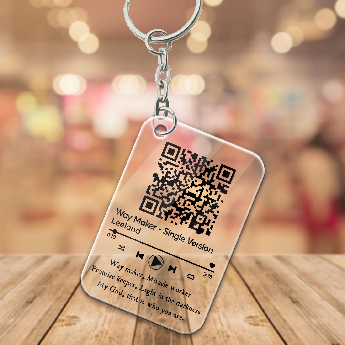 Way Maker Song Scannable QR Code On Spotify Acrylic Keychain
