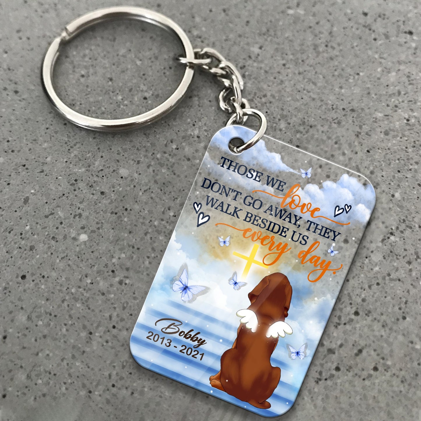 Personalized Dog Those We Love Do Not Go Away They Walk Beside Us Everyday Acrylic Keychain