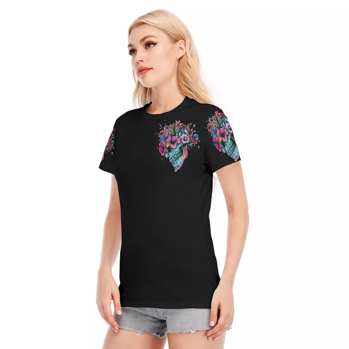 All-Over Print Women's Round Neck T-Shirt | 190GSM Cotton