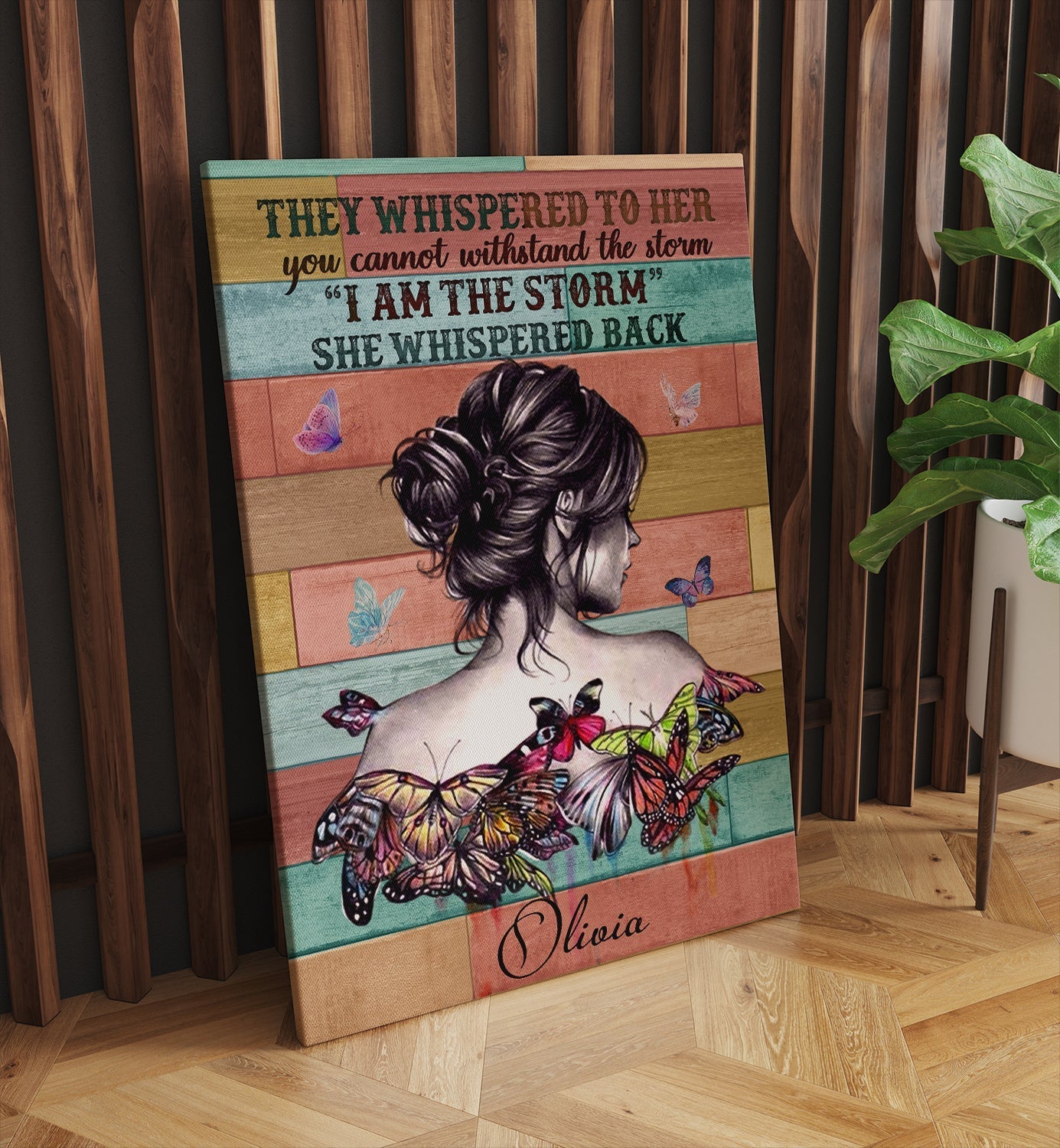 Personalized Hippie Girl Poster Personalized Hippie Girl Poster and Canvas They Whispered to her You Can't Withstand The Storm Poster And Canvas