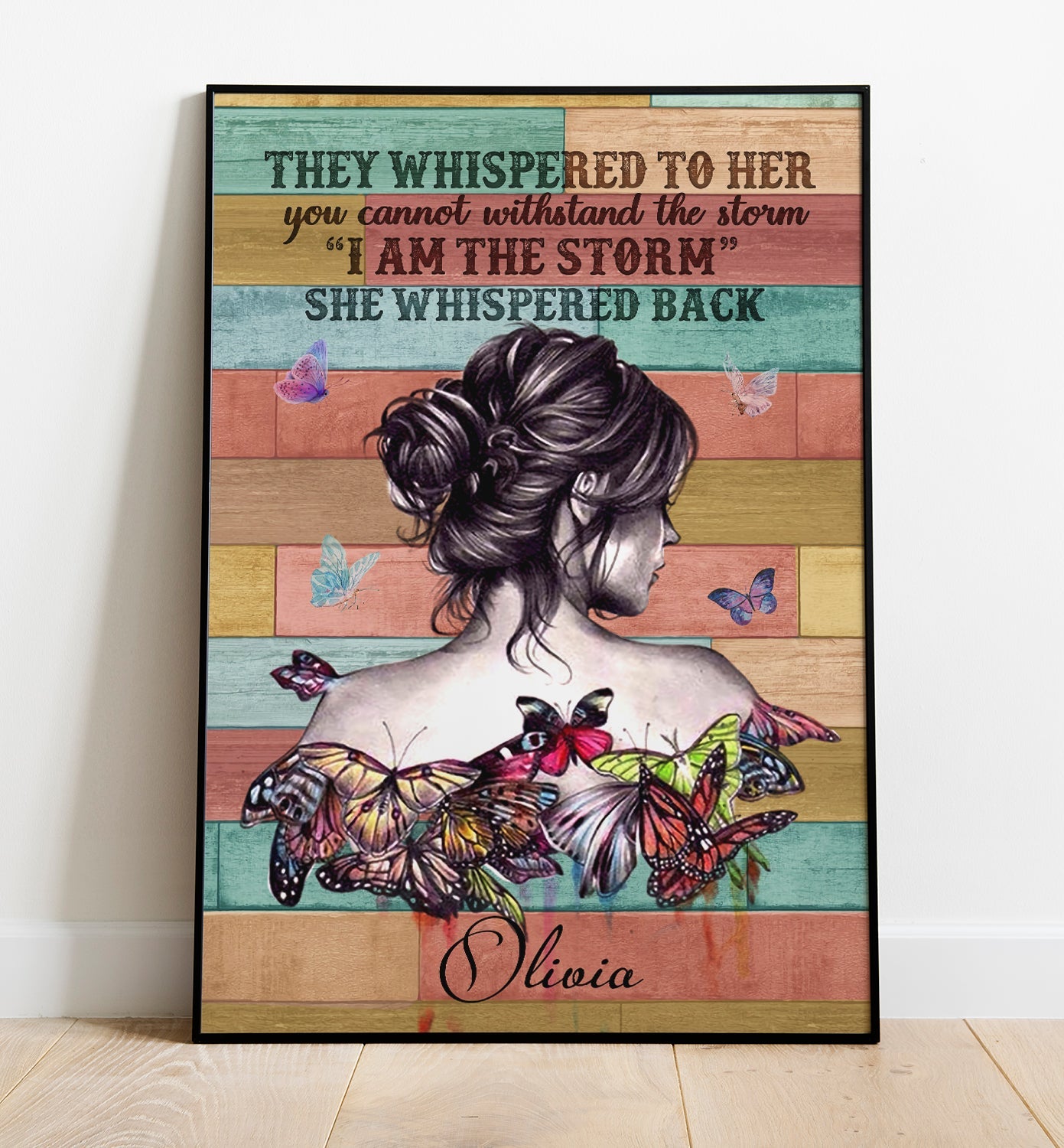 Personalized Hippie Girl Poster Personalized Hippie Girl Poster and Canvas They Whispered to her You Can't Withstand The Storm Poster And Canvas